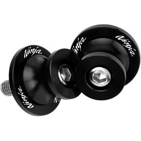 Motorcycle Swingarm Spools M8 For Ninja 250/300/400/ZX-4RR/650/1000/1000SX/ZX-6R 636/ZX-10R/125/e-1/500/ZX-4R/7 Hybrid CNC Aluminum Paddock Stand Bobbins Accessories (Black)