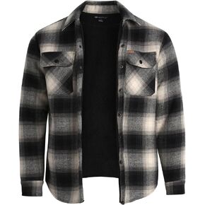 Matix Men Men Plaid Sherpa مبطن قميص الفانيلا (الأحجام: S-XL)