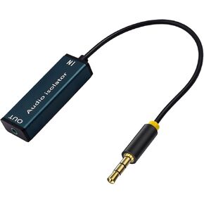 Poyiccot 3.5mm Ground Loop Isolator, Audio Ground Loop Noise Isolator, Buzzing Eliminator Noise Filter for Car Audio and Home Stereo System with 3.5mm Audio Cable