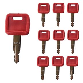 H800 10pcs مفاتيح الإشعال الاستبدال لـ Jo-Hn Deere Hita-chi Devavator Case Dozer AT194969 AT147803 4286465 RED