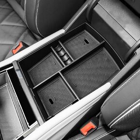 صينية إدراج وحدة التحكم المركزية متوافقة مع Volkswagen Atlas & Cross Sport 2024 2025 الملحقات ، تناسب أطلس جميع القماش ، منظم وحدة التحكم الوسطى من منظمات التخزين SLOT COIN SLOT DUAL