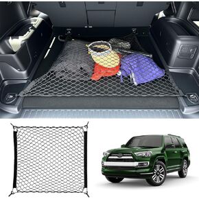 Trunk Cargo Net for 2010-2024 Toyota 4Runner 2 Row Model Only, Trunk Organizer Luggage Mesh Net Anti-Slip Rear Cargo Netting for 4 Runner SUV Accessories(Envelope Style+Floor Style)