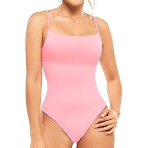 Ladyslim نساء كامي ثونغ بودز بودز مزدوج مربع مربع bodysuit قابلة للتعديل معكر