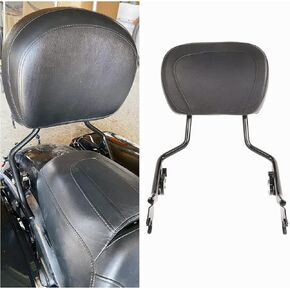 ECOTRIC Adjustable Detachable Sissy Bar Backrest Compatible with 2009-2024 Harley Touring Road Electra Tri Street Glide/Road King/Ultra Limited FLHX FLHR W/Pad (Chrome)
