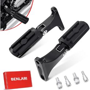 Benlari Passenger Foot Pegs, Passenger Mini Footboard Footpegs Fit for Harley Davidson Touring Road King Electra Glide Road Glide Street Glide 1993-2025 (Chrome)