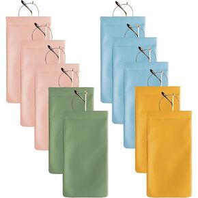 10 PCS Sunglasses Case, Soft Squeeze Top Eyeglass Cases, Portable Leather Glasses Pouch for Women Men Travel