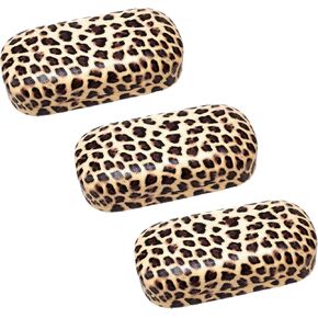 Calabria BLP917 Large Protective Hard Shell Glasses Case for Eyeglasses Sunglasses Leopard Animal Print Hard Clamshell Case