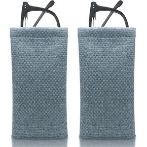 2 PCS نظارات العلبة نظارة شمسية حقيبة محمولة الضغط اللطيف الكتان اللطيف من الجلد الناعم الفتيات المنسوجات النساء الرجال