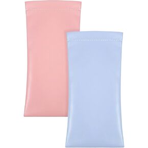 2 PCS نظارات العلبة ، حالات نظارة شمسية جلدية ، سفر محمولة الضغط على أعلى نظارات محمولة للرجال نساء