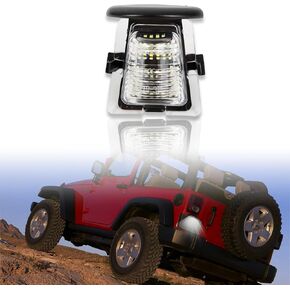 LED License Plate Light for Jeep Wrangler JK JKU 2007-2018,18 SMD Xenon White 6000K,Led Rear Tag Lamp with Socket Wire Harness
