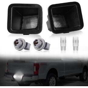 LED لوحة ترخيص ضوء متوافق مع 2017-2024 فورد F250 F350 F450 Super Duty Pickup Truck Truck Assembly مع Socket 6000K Bulb ، حزمة من 2