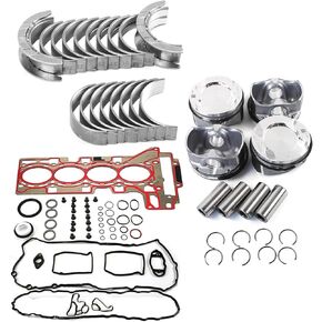 4x Pistons Rings Φ84mm / CR 10:1+ N20B20 Cylinder Head Gasket Set+Con Rod & Crankshaft Main Bearing Set for 328i 428i X3 F10 F30 F33 E84 F25 N20 N26 2.0