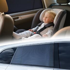 [2025 Upgraded] Car Window Shades for Baby [ArcticShield Cooling Tech] (2 Pack) UV-Blocker Sun Shade – 99% UV Protection Fit SUV/Sedan/Minivan | Roll Windows Down, Privacy Safe, Medium