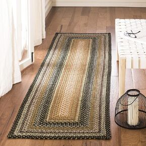 SAFAVIEH Braided Collection Runner Rug - 2'3" x 8', Multi Color, Handmade, Country Cottage Design, Reversible, Ideal for High Traffic Areas in Entryway, Living Room, Bedroom (BRD308A)
