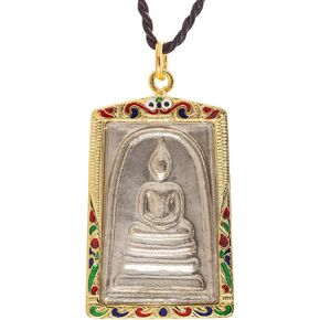 Artschatz Phra Somdej Buddha مع Chinnabanchon Katha Golden Thai Amulet.