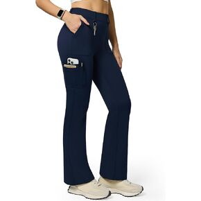 Women's Stretch Cargo Pants High Waist Bootcut Flare Leggings with 6 Pockets Soft Yoga Work Pants for Business Casual, Travel