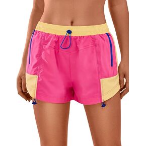 Blooming Jelly Athletic Shorts for Women High Waisted Running Shorts Zip Pocket Gym Elastic Workout Quick Dry Sporty