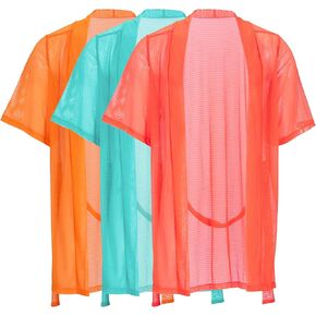 PALI KIMONO SIMOES - THREEPACK - Elegant Mesh Kimonos for the Modern Man - Coral/Orange/Green