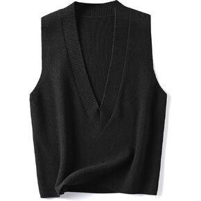 Wowcarbazole Women's Sweater Vest V Neck Pullover Knitwear Tank Top Trendy Sleeveless Sweater Fall 2024 in Kuwait
