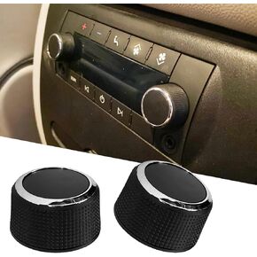 2 PCS Volume Control Knob Radio Knob Replacement for Chevy Tahoe Silverado GMC Acadia Yukon Cadillac Buick, Car Rear Radio Audio Dial Tuner, Radio Repair Kit Stereo Buttons, 22912547