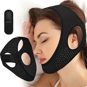 Anti Snoring Devices, Effective Airflow Jaw Strap for Sleep Apnea, Chin Strap for Sleeping Breathable and Comfortable, Adjustable Anti Snoring Chin Strap for Men and Women M