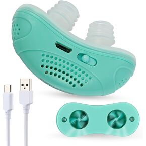 Electric Anti Snoring Devices, Mini Machine, Airing Micro for Travel, Sleep Apnea Devices, Snoring Solution for Men and Women, Suitable for All Nose Shapes (Mint Green)