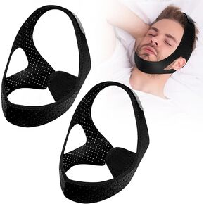 2 Pack Anti Snore Chin Strap – Adjustable Jaw Support to Keep Mouth Closed, Stop Snoring, Breathable & Reusable for Men & Women