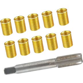Outer/Universal Spark Plug Thread Repair Tools with M10x1.0 Inner Thread Inserts and M12x1.0 Tap/Durable/Metal / 1 Set/Gold Tone Auto Replacement Parts
