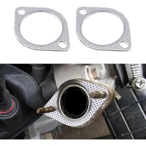 2PCS Car Exhaust Gasket, High Temp Exhaust Gasket, Ultra Seal 2-Bolt 2.5-Inch Exhaust Flange Gasket Standard Exhaust Gasket, Car Accessories Exhaust Gasket Set Used for Exhaust Turbo (2.5inch)