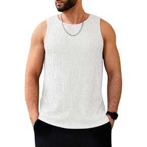 Men's Tank Tops Summer Sleeveless T Shirt Casual Ribbed Knit Muscle Basic Tee Shirts