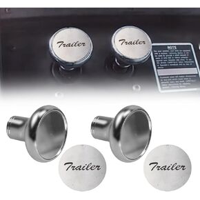 Rulline Chrome Air Valve مقبض ملائمة/مقطورة متوافقة مع Peterbilt ، Kenworth ، Freightliner-برغي مع جرار لامع/لوحات مقطورة 2pcs