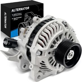 Upgraded Alternator Fits for:-Honda Civic DX EX EX-L GX LX LX-S 1.8L 2006 2007 2008 2009 2010 2011, 12V 80Amp 7Grooves Replacement OE# 31100-RNA-A01, 11176N, 400-48050 (ALL NEW)