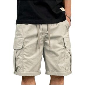 Floerns Men's Casual Flap Pocket Cargo Jorts Straight Leg Drawstring Waist Street Shorts