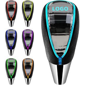 LED Crystal Car Shift Knob - LED Illuminated Gear Shift Knob with 7 Light Colors, Universal 8/10/12MM Hole, for Cars Without Button Shifter Knobs (for Toyo-oota Logo)