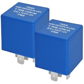 5-Pin Flasher Relay F65B-13350-AA, 5C3T-13350-AA TBB89 (Pack of 2) - Fix Fast Hyper Flash for Turn Signals & Hazard Warnings - Replacement for Ford, Lincoln, Mercury