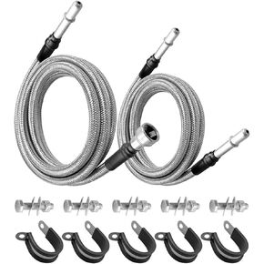 819-846 Stainless Steel Fuel Line Kit Compatible with Chevy Silverado 2004-2010 GMC Sierra 2004-2010, Stainless Steel Flexible Braided Fuel Line Replace 15237136 15946200