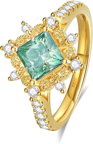 خواتم الخطبة مويسانيت للنساء ، د ، اللون VVS1 Princess Cut Moissanite Ring 925 Sterling Silver Placed 18K White Gold Wedding Ring in Kuwait