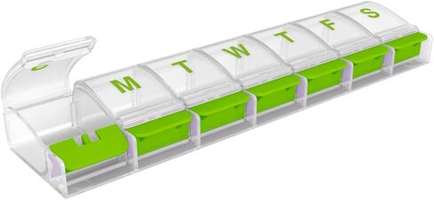 EZY DOSE Pill Organizer Weekly (7-Day), Medicine Planner, Vitamin Case/Box, 2X-Large Push-Button Compartments, Easy to Use, Travel-Friendly, Purple, BPA Free in Saudi Arabia