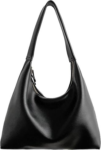 Leather Hobo Bag Small Shoulder Purses for Women Slouchy Tote Handbag Vegan Leather Crescent Bag in Kuwait