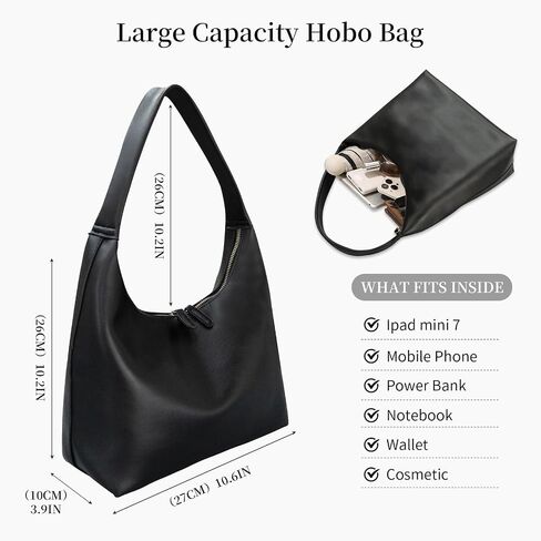 Leather Hobo Bag Small Shoulder Purses for Women Slouchy Tote Handbag Vegan Leather Crescent Bag in Kuwait