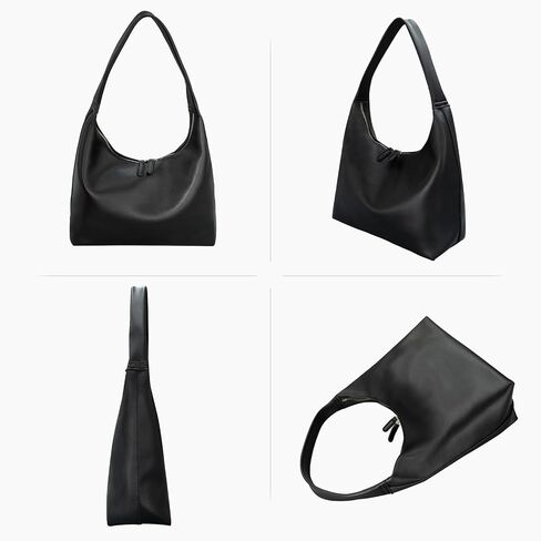 Leather Hobo Bag Small Shoulder Purses for Women Slouchy Tote Handbag Vegan Leather Crescent Bag in Kuwait