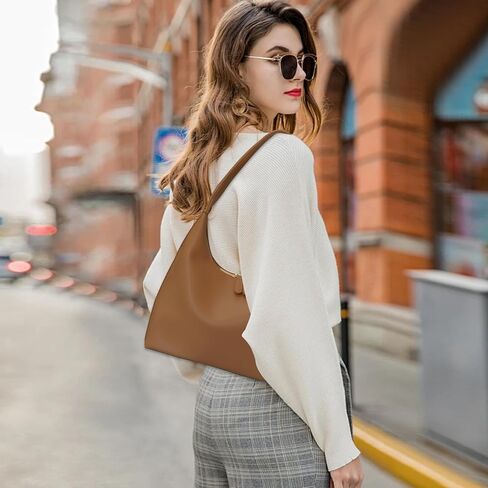 Leather Hobo Bag Small Shoulder Purses for Women Slouchy Tote Handbag Vegan Leather Crescent Bag in Kuwait