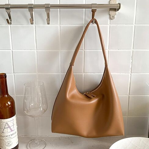 Leather Hobo Bag Small Shoulder Purses for Women Slouchy Tote Handbag Vegan Leather Crescent Bag in Kuwait