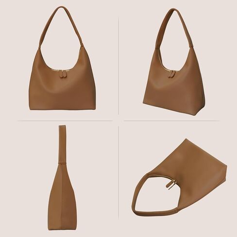 Leather Hobo Bag Small Shoulder Purses for Women Slouchy Tote Handbag Vegan Leather Crescent Bag in Kuwait