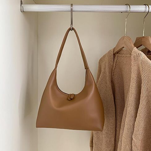 Leather Hobo Bag Small Shoulder Purses for Women Slouchy Tote Handbag Vegan Leather Crescent Bag in Kuwait