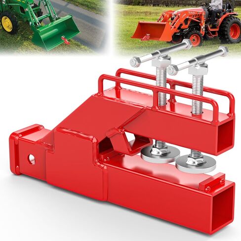 2025 Upgraded Clamp on Trailer Hitch for Tractor Bucket Non-Slip Black Tractor Bucket Hitch Receiver for 2" Ball Mount Adapter Compatible with Kubota Deere Bucket Attachment Accessories in Saudi Arabia