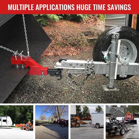 2025 Upgraded Clamp on Trailer Hitch for Tractor Bucket Non-Slip Black Tractor Bucket Hitch Receiver for 2" Ball Mount Adapter Compatible with Kubota Deere Bucket Attachment Accessories in Saudi Arabia