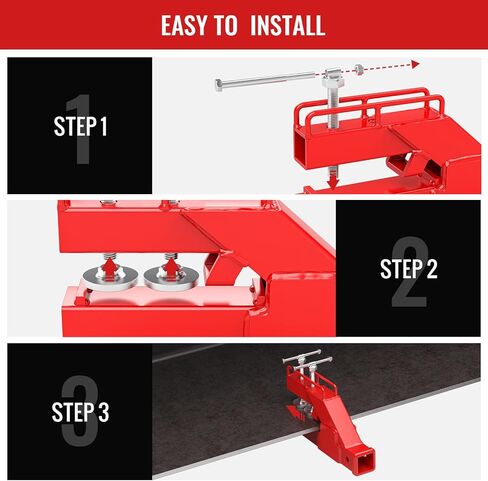 2025 Upgraded Clamp on Trailer Hitch for Tractor Bucket Non-Slip Black Tractor Bucket Hitch Receiver for 2" Ball Mount Adapter Compatible with Kubota Deere Bucket Attachment Accessories in Saudi Arabia