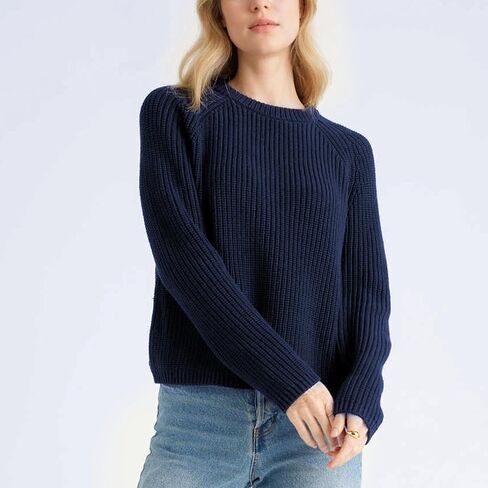 Hixiaohe سترة المرأة 2025 سقوط Fall Fisherman متماسكة Pullover Cascual Solid Crewneck Sweate Top Stoled Top in Kuwait