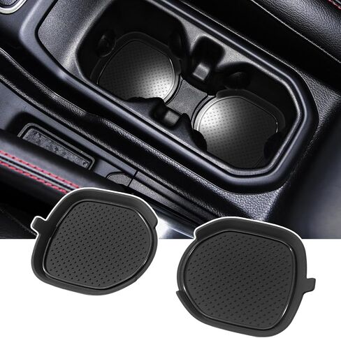حامل الكأس Coaster لـ Wrangler JL JLU 2018-2023 2024 إكسسوارات Wrangler Gladiator JT 2020-2023 كوب السيليكون إدراج الحصير الداخلي (Red Trim ، مجموعة 4-PCS ، لحاملي كوب الخلفية العميقة) in Kuwait